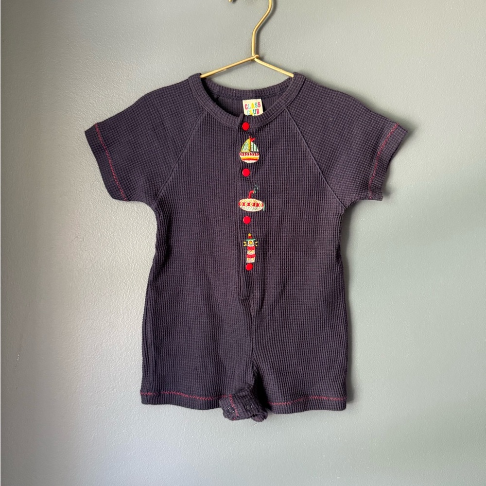 Vintage class‎ club embroidered romper